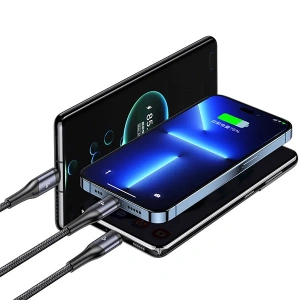 Hurtownia GSM - Kábel 3w1 USAMS US-SJ582 USB-A / Lightning / microUSB / USB-C 66W 1,2m fekete/black - USA1043 - {ean13} - Hurt