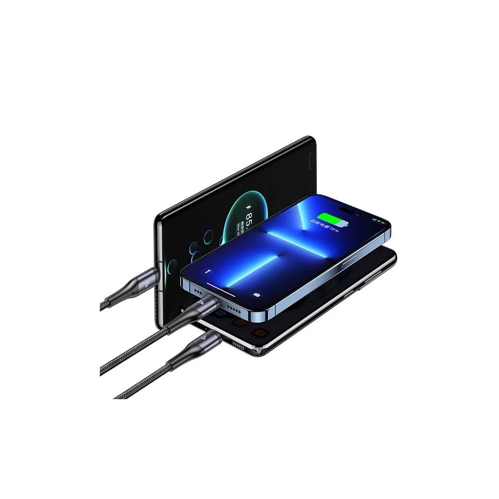 Hurtownia GSM - Kabel 3w1 USAMS US-SJ582 USB-A / Lightning / microUSB / USB-C 66W 1,2m schwarz/black - USA1043 - {ean13} - Hurt