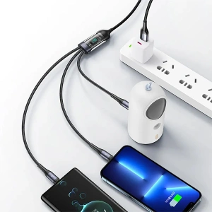 Hurtownia GSM - Kábel 3w1 USAMS US-SJ582 USB-A / Lightning / microUSB / USB-C 66W 1,2m fekete/black - USA1043 - {ean13} - Hurt