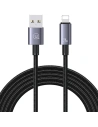 USAMS US-SJ667 USB-A / Lightning 2,4A 1,2m Gyors Töltő Kábel acél/szürke