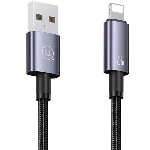 Kabel USAMS US-SJ667 USB-A / Lightning 2,4A 1,2m Fast Charging stalowy/tarnish