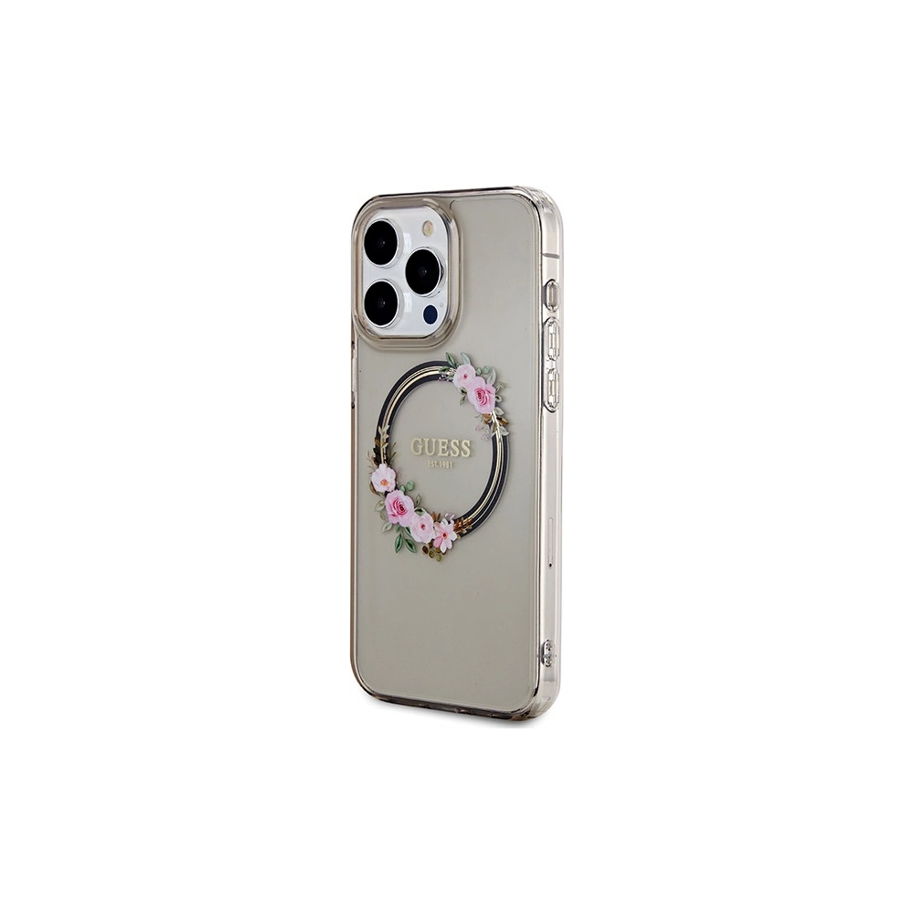 Hurtownia GSM - Case Guess GUHMP15XHFWFCK Apple iPhone 15 Pro Max Hardcase IML Blumen Wreatch MagSafe schwarz/black - GUE3321 - {ean13} - Hurt