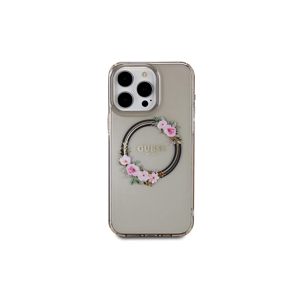 Hurtownia GSM - Case Guess GUHMP15XHFWFCK Apple iPhone 15 Pro Max Hardcase IML Blumen Wreatch MagSafe schwarz/black - GUE3321 - {ean13} - Hurt