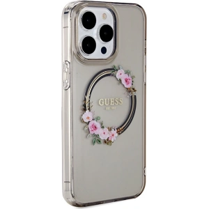 Hurtownia GSM - Etui Guess GUHMP15XHFWFCK Apple iPhone 15 Pro Max hardcase IML Flowers Wreatch MagSafe negru/black - GUE3321 - {ean13} - Hurt
