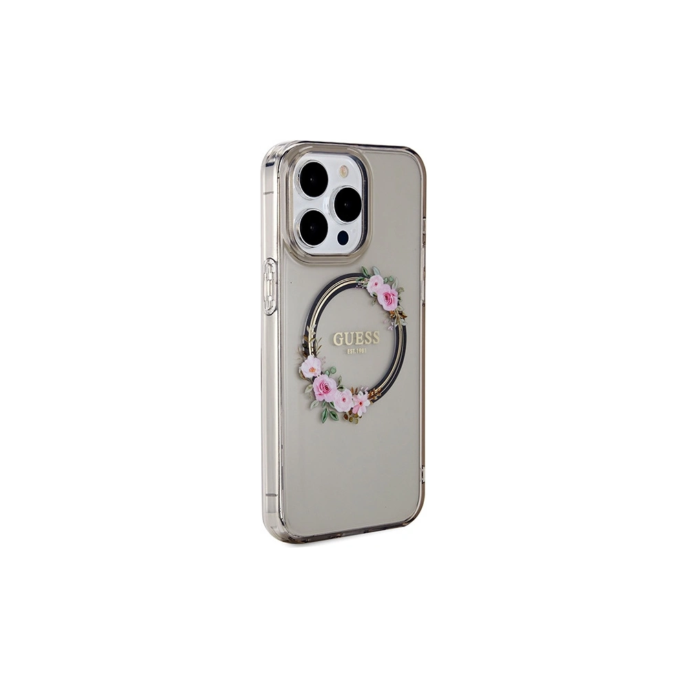 Hurtownia GSM - Case Guess GUHMP15XHFWFCK Apple iPhone 15 Pro Max Hardcase IML Blumen Wreatch MagSafe schwarz/black - GUE3321 - {ean13} - Hurt