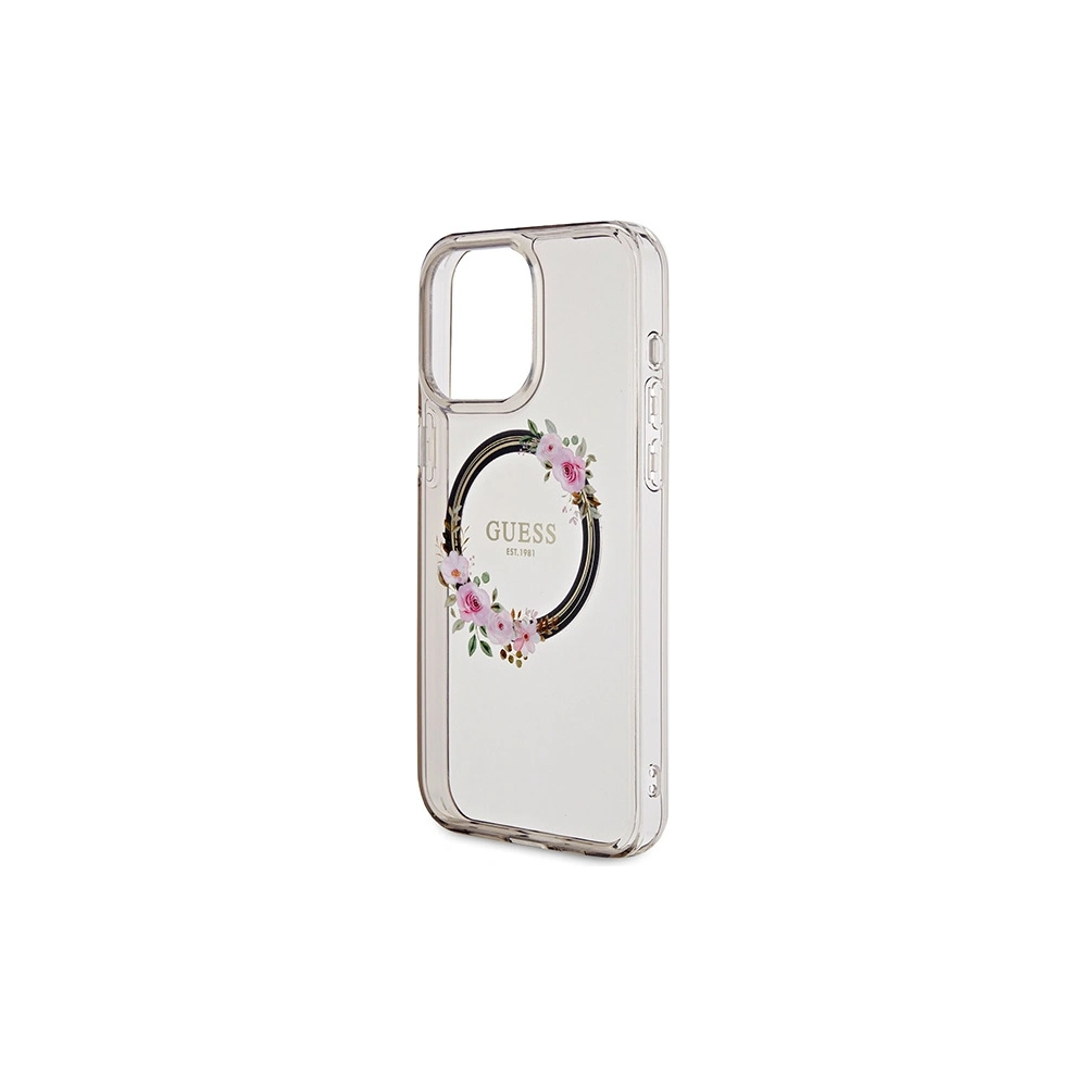 Hurtownia GSM - Case Guess GUHMP15XHFWFCK Apple iPhone 15 Pro Max Hardcase IML Blumen Wreatch MagSafe schwarz/black - GUE3321 - {ean13} - Hurt