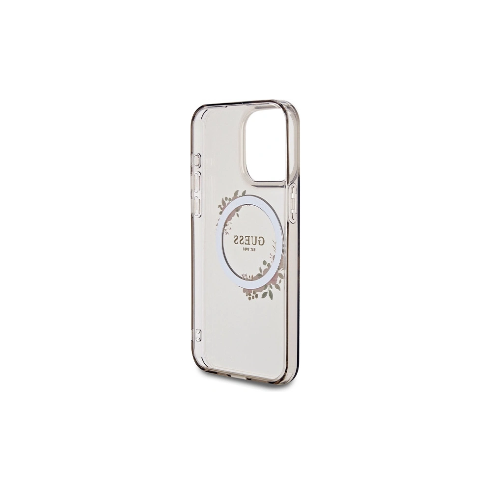 Hurtownia GSM - Etui Guess GUHMP15XHFWFCK Apple iPhone 15 Pro Max hardcase IML Flowers Wreatch MagSafe černý/black - GUE3321 - {ean13} - Hurt