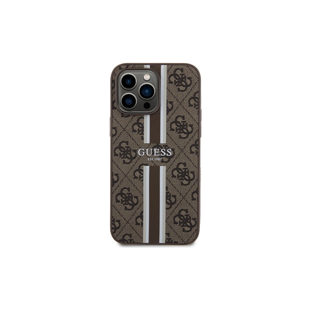 Hurtownia GSM - Etui Guess GUHMP15XP4RPSW Apple iPhone 15 Pro Max hardcase 4G Printed Stripes MagSafe barna/brown - GUE3323 - {ean13} - Hurt