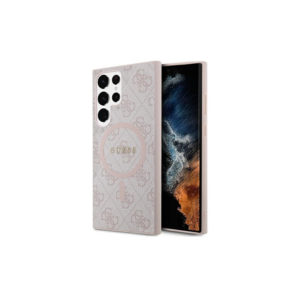 Hurtownia GSM - Etui Guess GUHMS24LG4GFRP Samsung Galaxy S24 Ultra hardcase Colecția 4G Piele Metal Logo MagSafe roz/pink - GUE3324 - {ean13} - Hurt