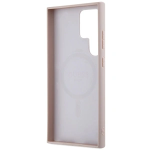 Etui Guess GUHMS24LG4GFRP Samsung Galaxy S24 Ultra hardcase 4G Collection Leather Metal Logo MagSafe różowy/pink