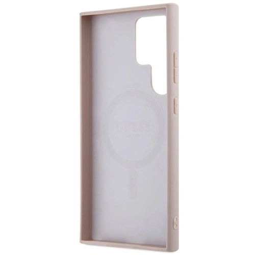 Etui Guess GUHMS24LG4GFRP Samsung Galaxy S24 Ultra hardcase 4G Collection Leather Metal Logo MagSafe różowy/pink