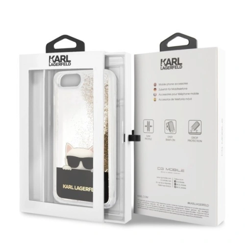 Karl Lagerfeld KLHCI8LCHPEEGO iPhone 7/8 Plus gold/złoty hard case Liquid Glitter