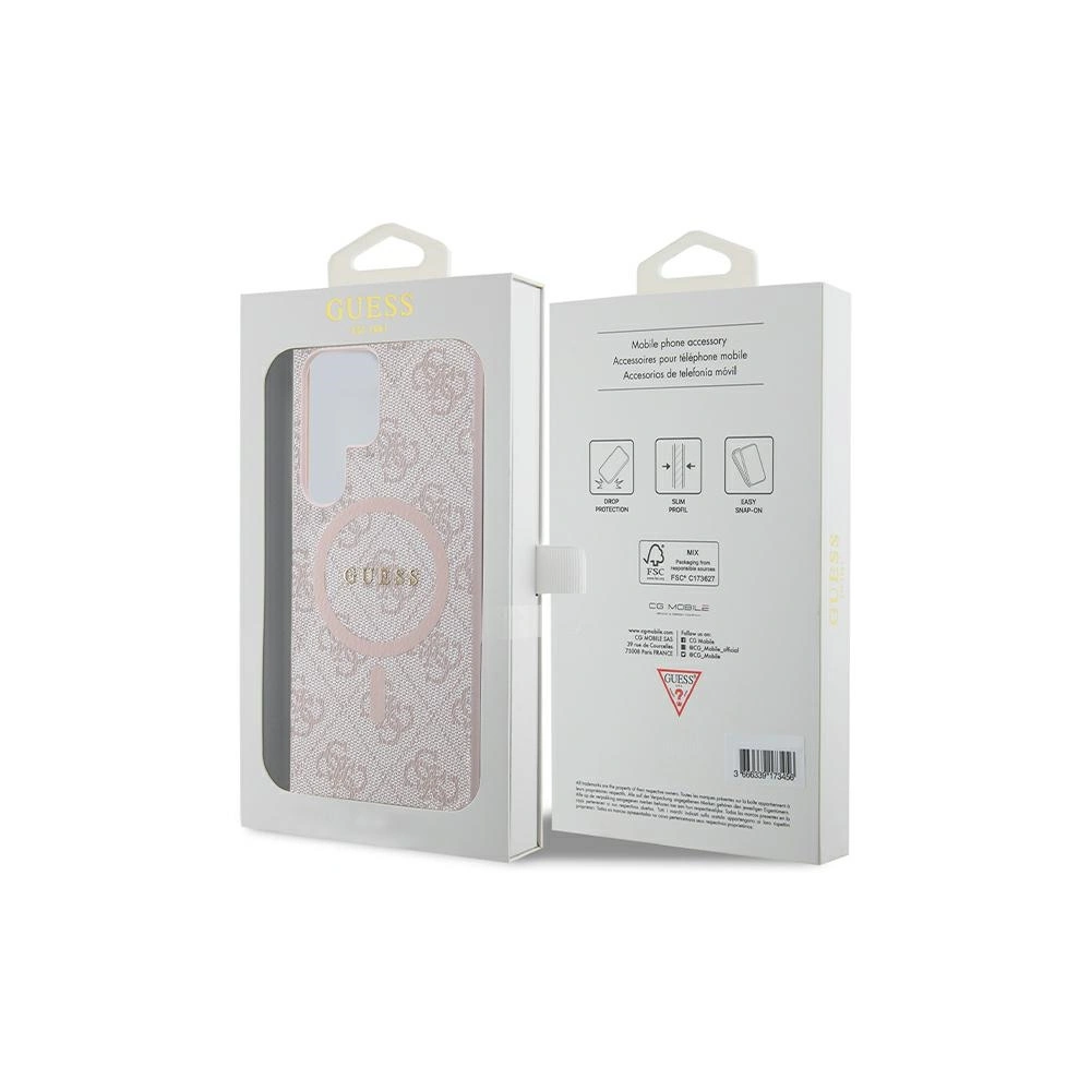 Hurtownia GSM - Etui Guess GUHMS24LG4GFRP Samsung Galaxy S24 Ultra kemény tok 4G Gyűjtemény Bőr Fém Logó MagSafe rózsaszín/pink - GUE3324 - {ean13} - Hurt