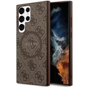 Hurtownia GSM - Case Guess GUHMS24LG4GFRW Samsung Galaxy S24 Ultra Hardcase 4G Collection Leder Metall-Logo MagSafe braun/brown - GUE3325 - {ean13} - Hurt