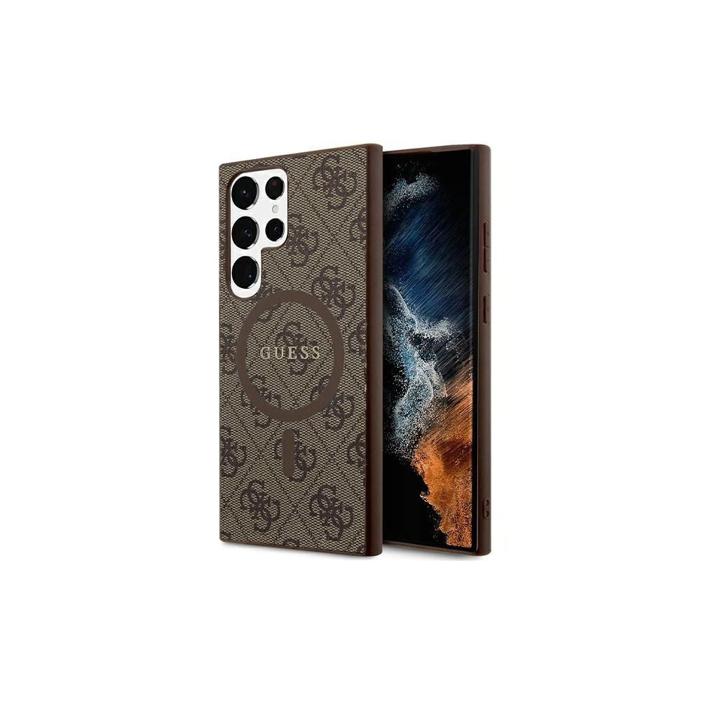 Hurtownia GSM - Etui Guess GUHMS24LG4GFRW Samsung Galaxy S24 Ultra hardcase Colecția 4G Piele Metal Logo MagSafe maro/brown - GUE3325 - {ean13} - Hurt