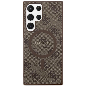 Hurtownia GSM - Case Guess GUHMS24LG4GFRW Samsung Galaxy S24 Ultra Hardcase 4G Collection Leder Metall-Logo MagSafe braun/brown - GUE3325 - {ean13} - Hurt