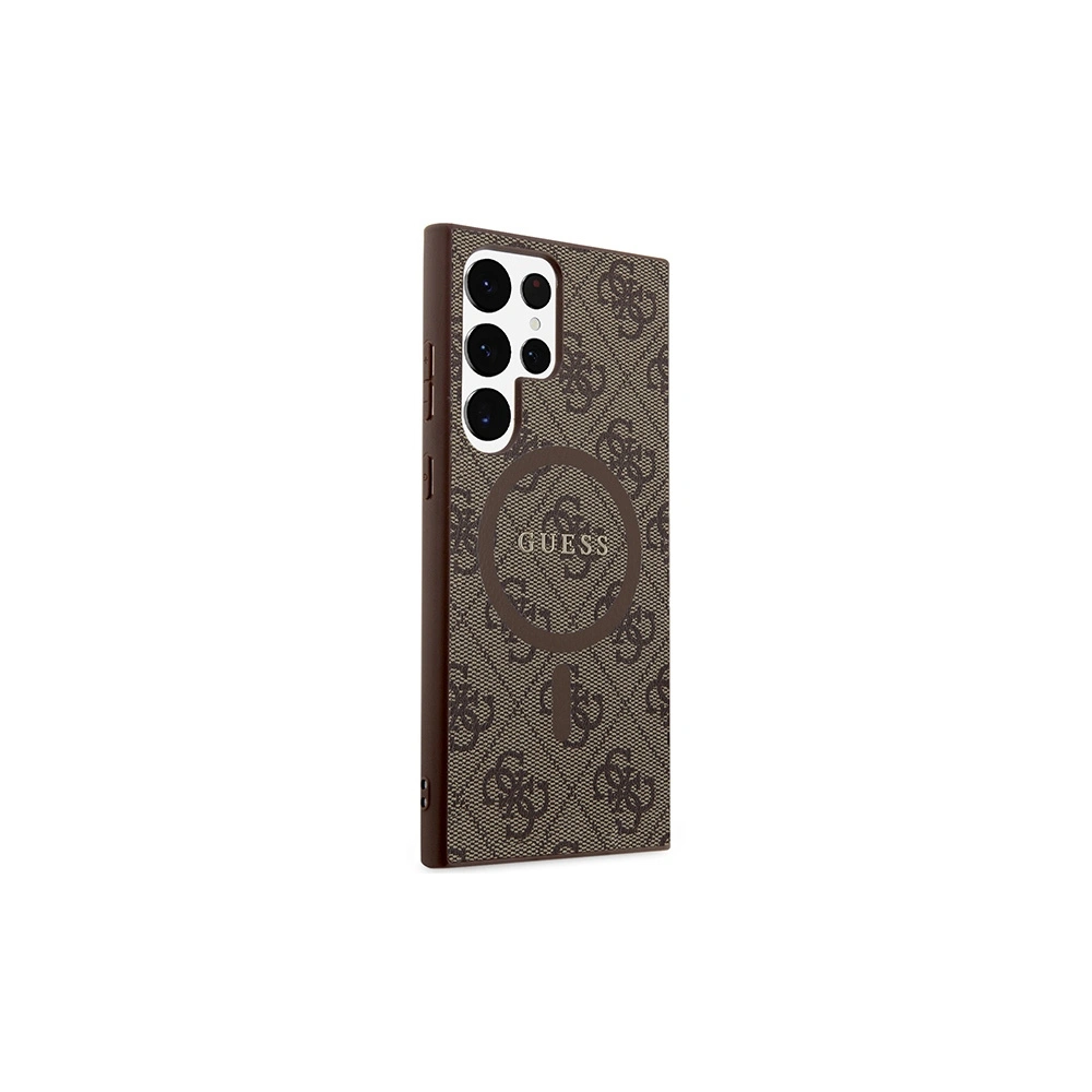 Hurtownia GSM - Case Guess GUHMS24LG4GFRW Samsung Galaxy S24 Ultra Hardcase 4G Collection Leder Metall-Logo MagSafe braun/brown - GUE3325 - {ean13} - Hurt