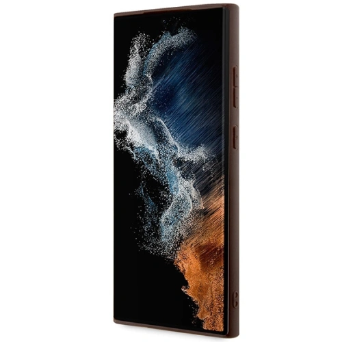 Etui Guess GUHMS24LG4GFRW Samsung Galaxy S24 Ultra hardcase 4G Collection Leather Metal Logo MagSafe brązowy/brown