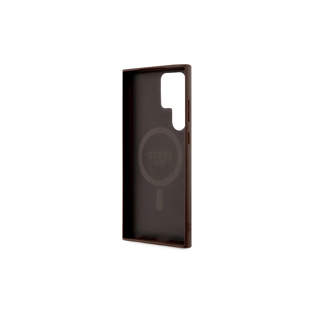 Hurtownia GSM - Case Guess GUHMS24LG4GFRW Samsung Galaxy S24 Ultra Hardcase 4G Collection Leder Metall-Logo MagSafe braun/brown - GUE3325 - {ean13} - Hurt