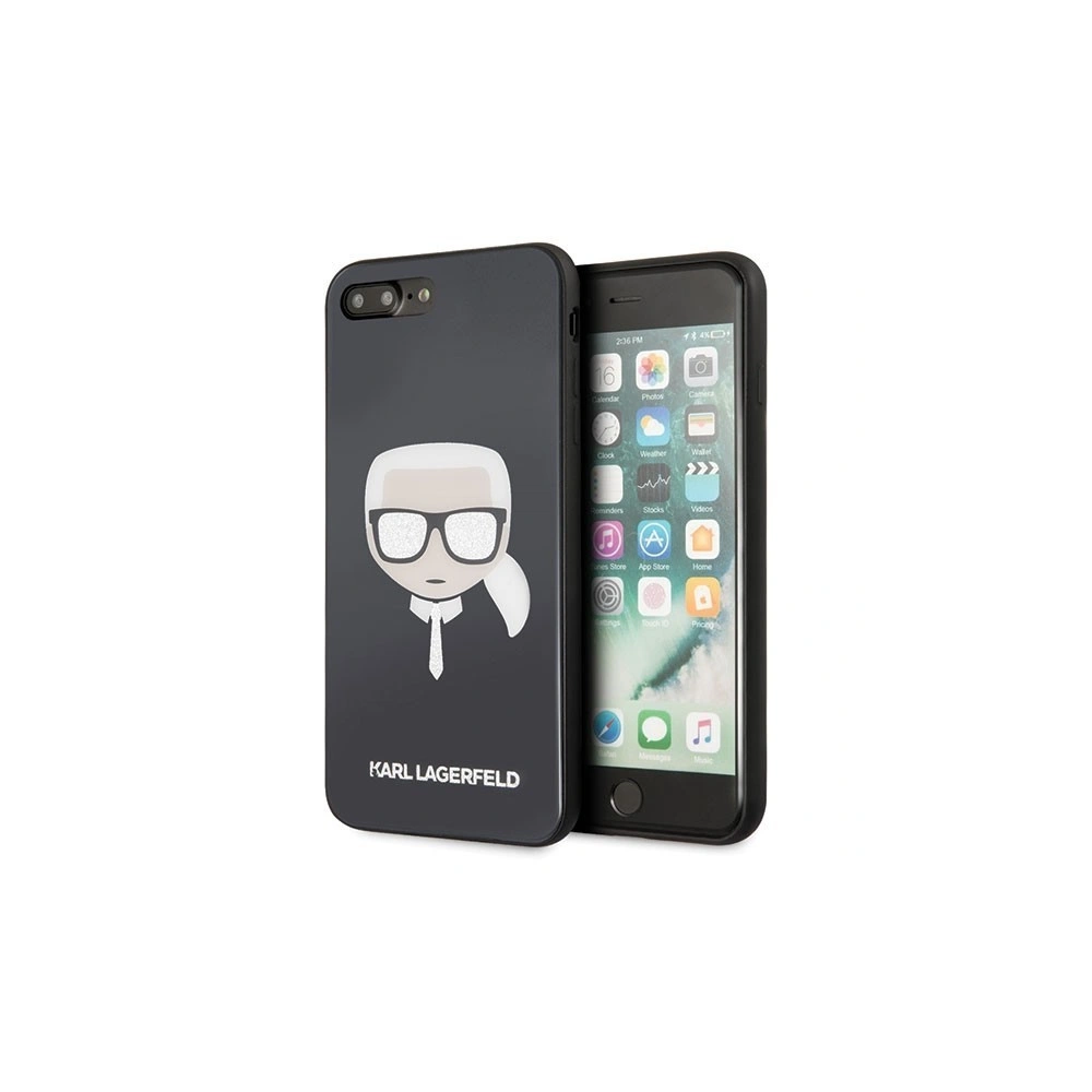 Hurtownia GSM - Karl Lagerfeld KLHCI8LDLHBK iPhone 7/8 Plus czarny/black Iconic Glitter Karl`s Head - KLD086BLK - {ean13} - Hurt