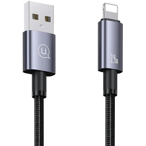 Hurtownia GSM - USAMS US-SJ669 USB-A / Lightning 2,4A 2m Gyors Töltő Kábel fém/szürke - USA1049 - {ean13} - Hurt