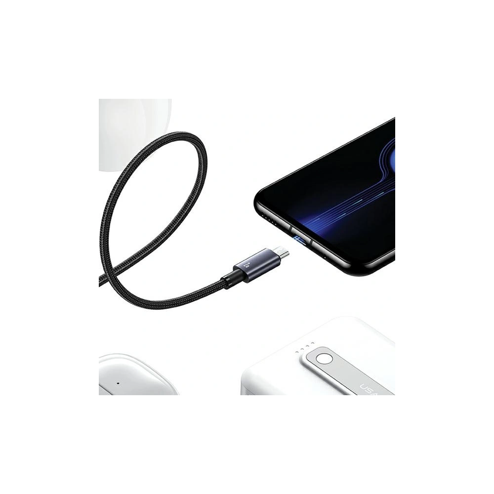 Hurtownia GSM - Kabel USAMS US-SJ668 USB-A / Micro-USB 2A 1,2m Rychlé nabíjení ocelový/rezavý - USA1050 - {ean13} - Hurt