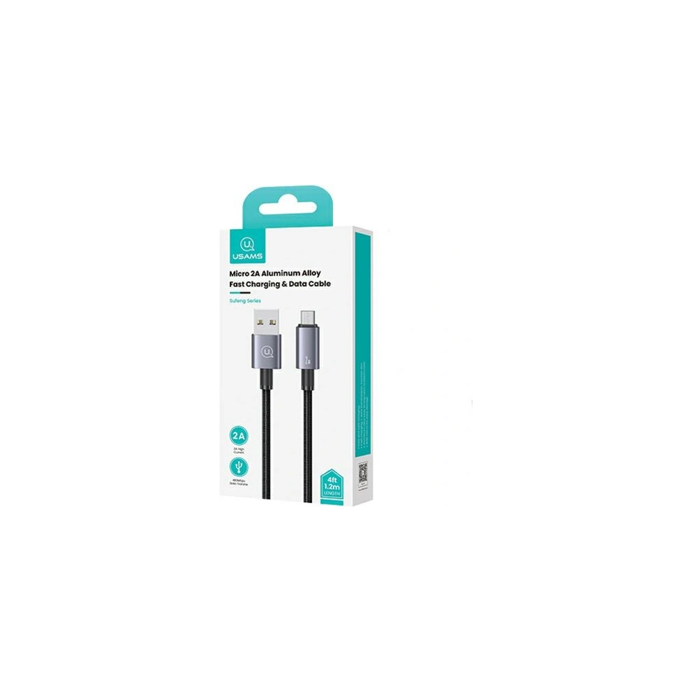 Hurtownia GSM - Kabel USAMS US-SJ668 USB-A / Micro-USB 2A 1,2m Rychlé nabíjení ocelový/rezavý - USA1050 - {ean13} - Hurt