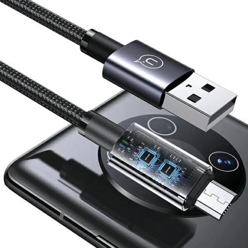 Kabel USAMS US-SJ670 USB-A / Micro-USB 2A 2m Fast Charging stalowy/tarnish