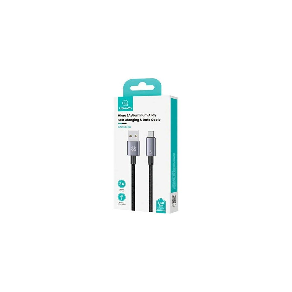 Hurtownia GSM - Kabel USAMS US-SJ670 USB-A / Micro-USB 2A 2m Rychlé nabíjení ocelový/rezavý - USA1051 - {ean13} - Hurt