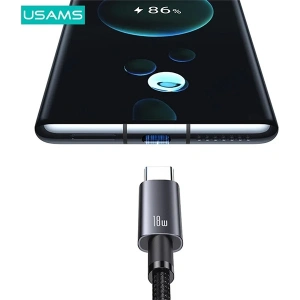 Hurtownia GSM - Cablu USAMS US-SJ680 USB-A / USB-C 3A 0,25m Încărcare rapidă oțel/întunecat - USA1052 - {ean13} - Hurt
