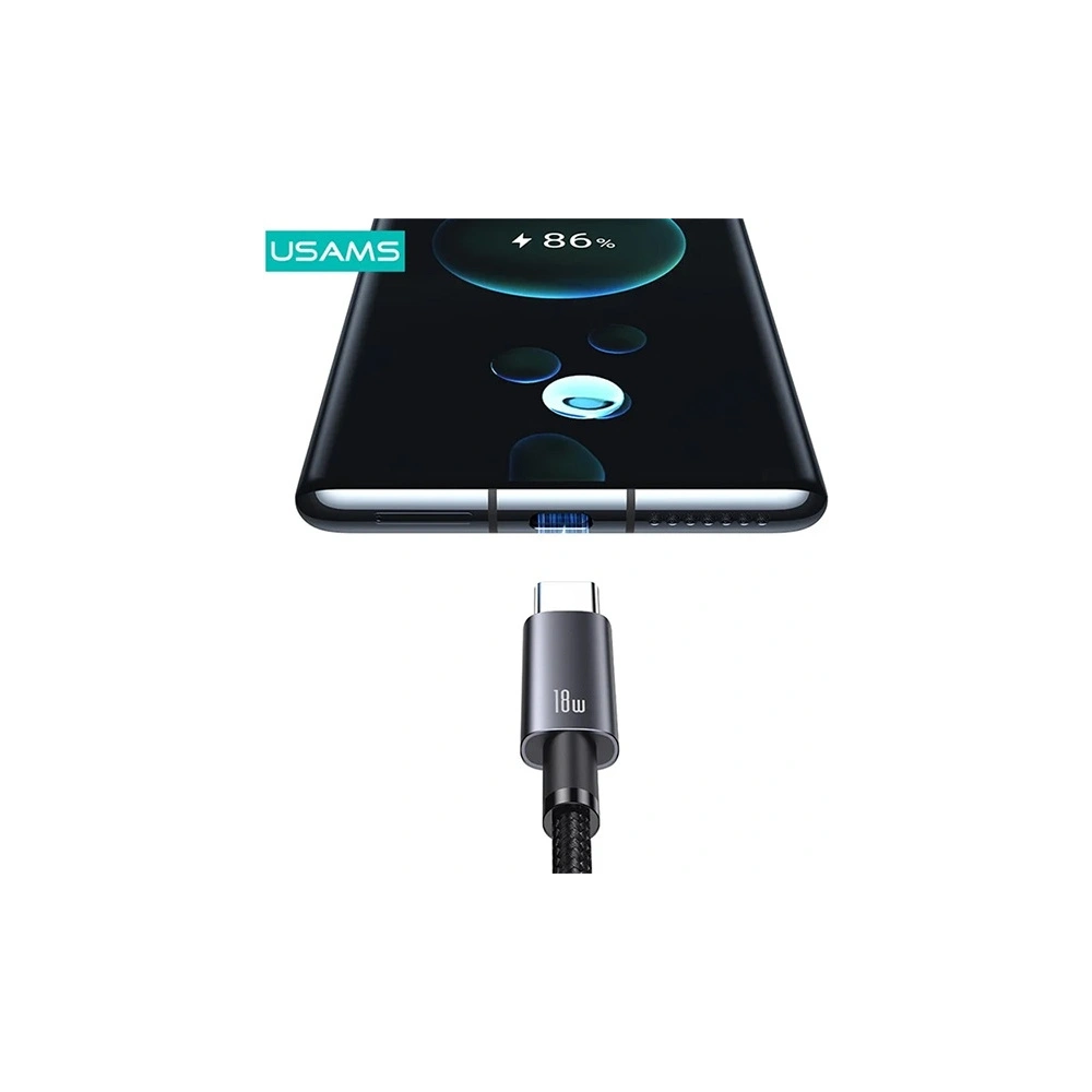 Hurtownia GSM - USAMS US-SJ680 Kabel USB-A / USB-C 3A 0,25m Fast Charging Stahl/Anlauf - USA1052 - {ean13} - Hurt