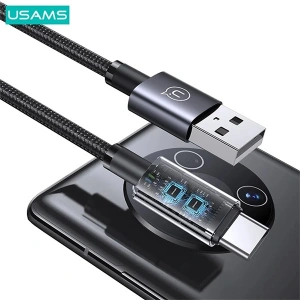 Hurtownia GSM - Kabel USAMS US-SJ680 USB-A / USB-C 3A 0,25m Fast Charging stalowy/tarnish - USA1052 - {ean13} - Hurt