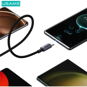 Hurtownia GSM - Kabel USAMS US-SJ680 USB-A / USB-C 3A 0,25m Fast Charging stalowy/tarnish - USA1052 - {ean13} - Hurt