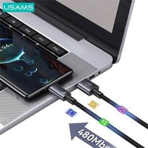 Hurtownia GSM - Kabel USAMS US-SJ680 USB-A / USB-C 3A 0,25m Fast Charging stalowy/tarnish - USA1052 - {ean13} - Hurt