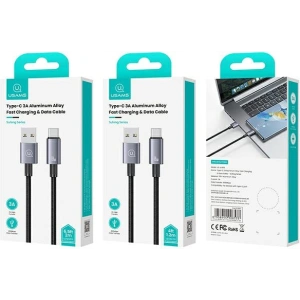 Hurtownia GSM - Kabel USAMS US-SJ663 USB-A / USB-C 3A 1,2m Fast Charging stalowy/tarnish - USA1053 - {ean13} - Hurt