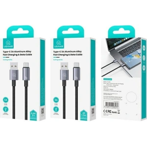 Hurtownia GSM - Kabel USAMS US-SJ666 USB-A / USB-C 3A 2m Fast Charging stalowy/tarnish - USA1054 - {ean13} - Hurt