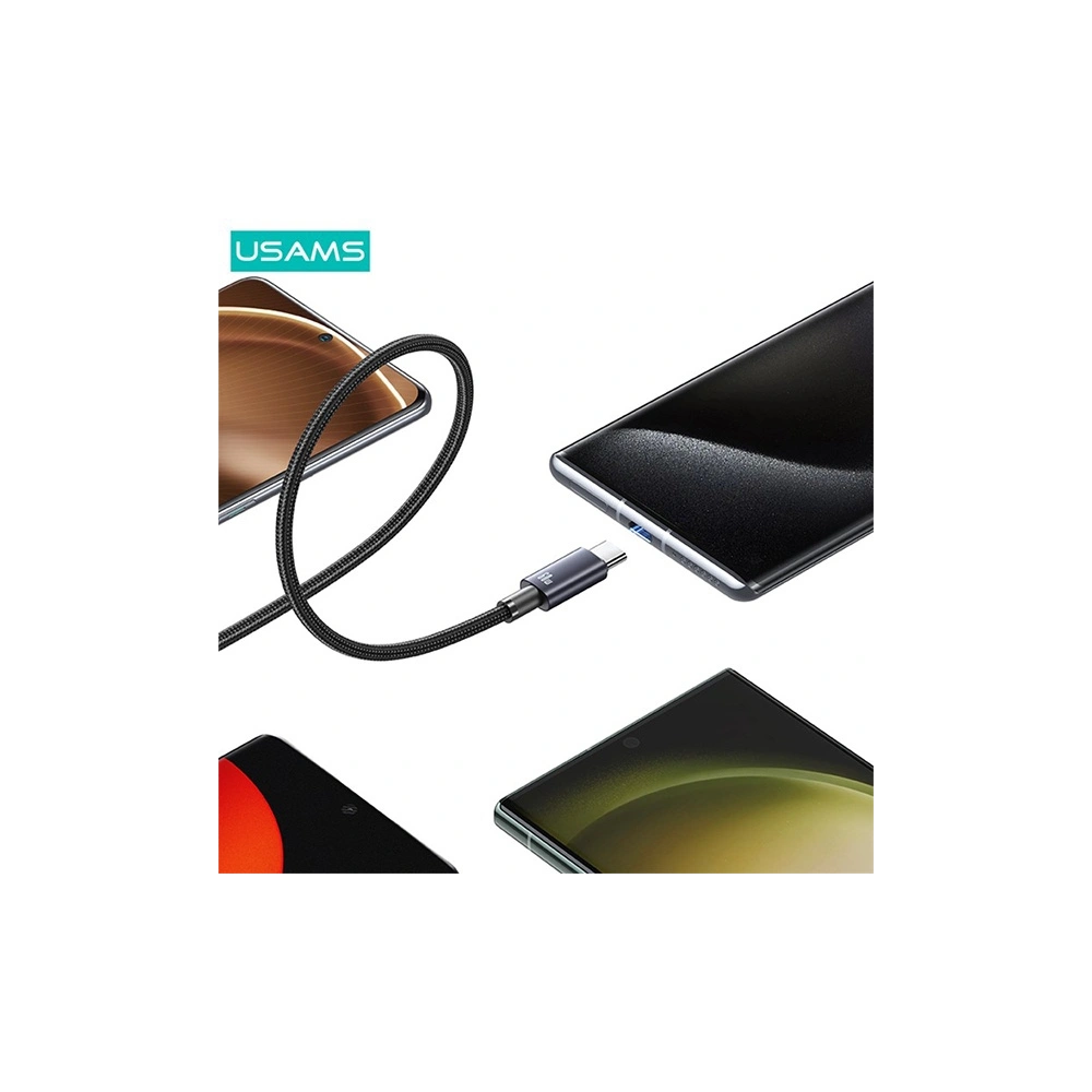 Hurtownia GSM - Cablu USAMS US-SJ678 USB-C / USB-C 60W 0,25m Încărcare rapidă oțel/întunecare - USA1057 - {ean13} - Hurt