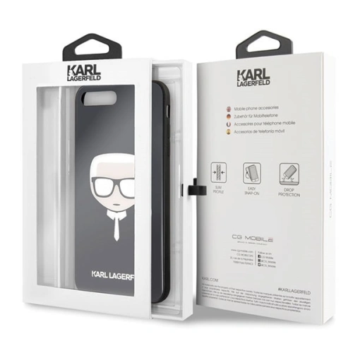 Karl Lagerfeld KLHCI8LDLHBK iPhone 7/8 Plus czarny/black Iconic Glitter Karl`s Head