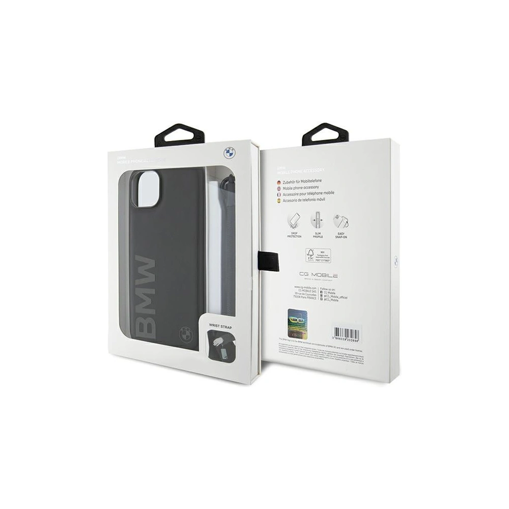 Hurtownia GSM - Etui BMW BMHCP15S23RMRLK Apple iPhone 15 / 14 / 13 keménytok Signature Leather Wordmark Cord fekete/black - BMW611 - {ean13} - Hurt
