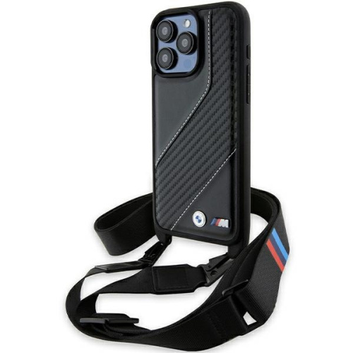 BMW Distributor - 3666339235444 - BMW612 - BMW BMHCP15X23PSCCK Apple iPhone 15 Pro Max hardcase M Edition Carbon Stripe & Strap black - B2B homescreen