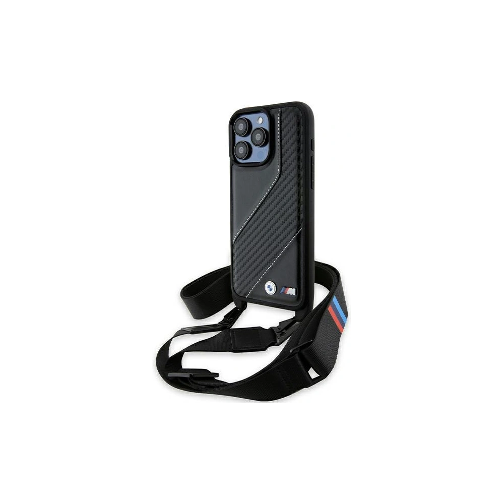 Hurtownia GSM - Case BMW BMHCP15X23PSCCK Apple iPhone 15 Pro Max Hardcase M Edition Carbon Stripe & Strap schwarz/black - BMW612 - {ean13} - Hurt