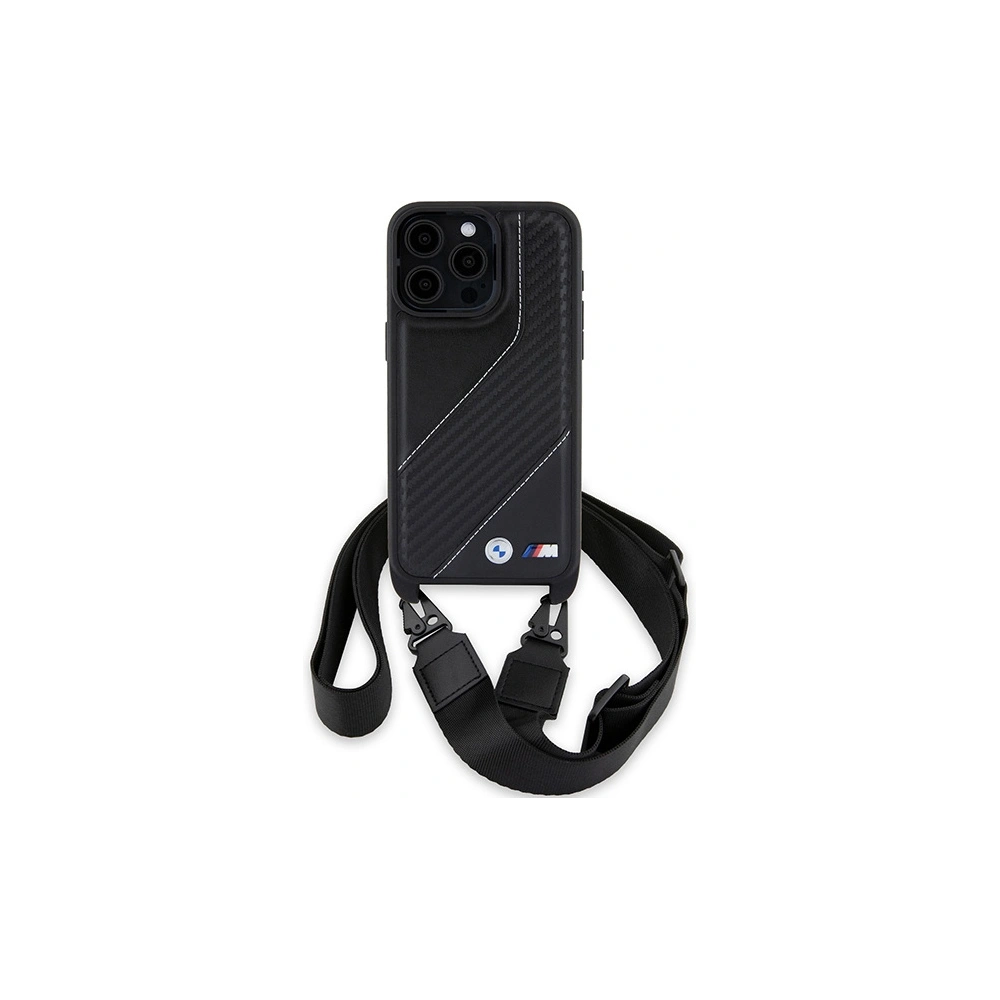 Hurtownia GSM - Case BMW BMHCP15X23PSCCK Apple iPhone 15 Pro Max Hardcase M Edition Carbon Stripe & Strap schwarz/black - BMW612 - {ean13} - Hurt