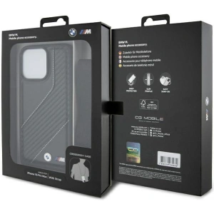 Hurtownia GSM - Case BMW BMHCP15X23PSCCK Apple iPhone 15 Pro Max Hardcase M Edition Carbon Stripe & Strap schwarz/black - BMW612 - {ean13} - Hurt