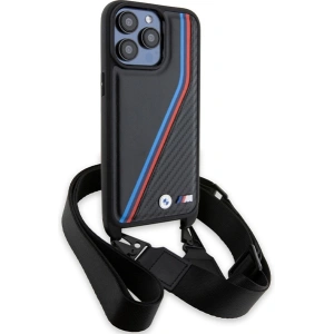 Hurtownia GSM - Case BMW BMHCP15X23PSVTK Apple iPhone 15 Pro Max Hardcase M Edition Carbon Tricolor Lines & Strap schwarz/black - BMW613 - {ean13} - Hurt