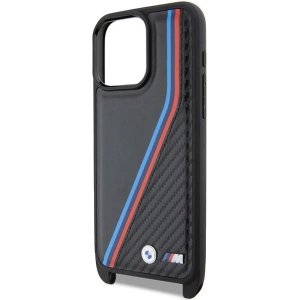 Hurtownia GSM - Case BMW BMHCP15X23PSVTK Apple iPhone 15 Pro Max Hardcase M Edition Carbon Tricolor Lines & Strap schwarz/black - BMW613 - {ean13} - Hurt
