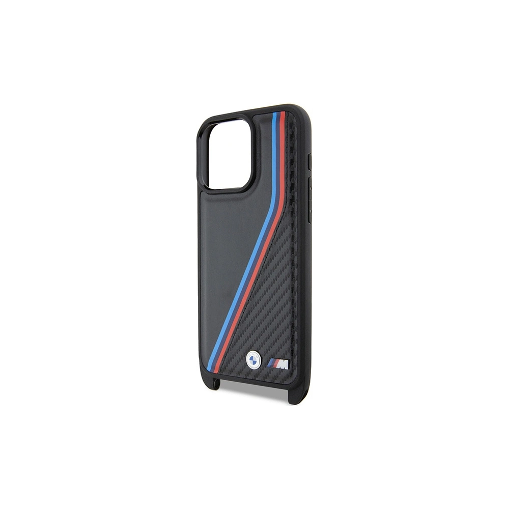 Hurtownia GSM - Case BMW BMHCP15X23PSVTK Apple iPhone 15 Pro Max Hardcase M Edition Carbon Tricolor Lines & Strap schwarz/black - BMW613 - {ean13} - Hurt