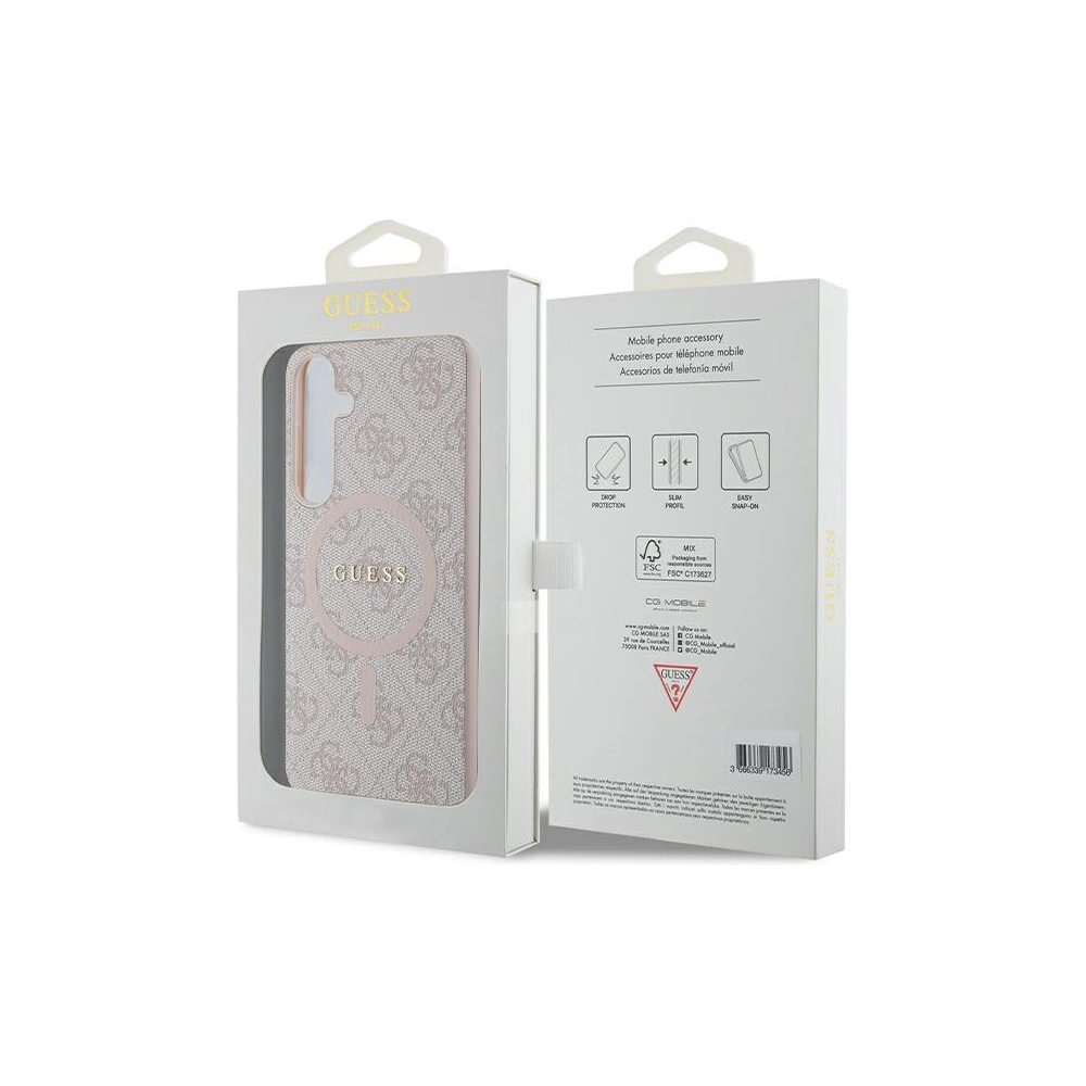 Hurtownia GSM - Etui Guess GUHMS24MG4GFRP Samsung Galaxy S24+ Plus hardver 4G Collection Bőr Fém Logó MagSafe rózsaszín/pink - GUE3326 - {ean13} - Hurt