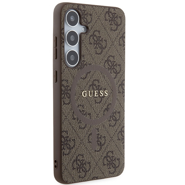 Kryt Guess GUHMS24MG4GFRW Samsung Galaxy S24+ Plus hardcase 4G Collection Leather Metal Logo MagSafe brown