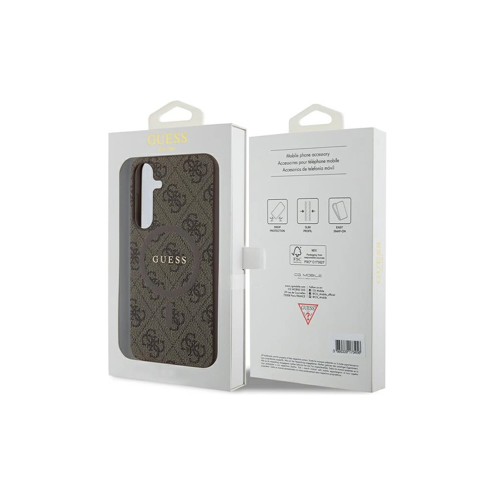 Hurtownia GSM - Case Guess GUHMS24MG4GFRW Samsung Galaxy S24+ Plus Hartschale 4G Collection Leder Metall-Logo MagSafe braun/brown - GUE3327 - {ean13} - Hurt