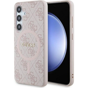 Hurtownia GSM - Etui Guess GUHMS24SG4GFRP Samsung Galaxy S24 tvrdý kryt 4G Collection Kůže Metal Logo MagSafe růžový/pink - GUE3328 - {ean13} - Hurt